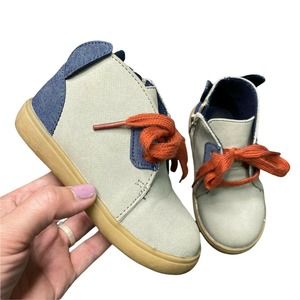 OSHKOSH B'GOSH | sz 7 Toddler Tan Chambray Bunny Ears Boots shoes